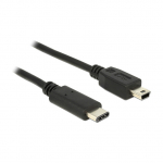 USB2.0 USB Type-C 2.0 Stecker > USB 2.0 Typ Mini-B Stecker 0,5 m schwarz Delock
