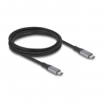 Delock USB 40 Gbps Kabel USB Type-C&trade; Stecker zu Stecker PD 3.1 240 W E-Marker 2 m grau Metall