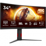 AOC | CU34G4 | 34 " | Fast VA | UWQHD | 21:9 | 180 Hz | 1 ms | 3440 x 1440 pixels | 300 cd/m&sup2; | HDMI ports quantity 2 | Black