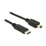 USB2.0 USB Type-C 2.0 Stecker > USB 2.0 Typ Mini-B Stecker 2,0 m schwarz Delock