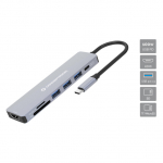 CONCEPTRONIC 7-1 Dock USB-C->HDMI/3xUSB-A/SD/TF/+ 25cm gr