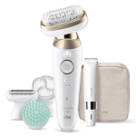 Braun Silk-&eacute;pil 9 Flex SkinSpa SES9-481 3D Epilator, Wet & Dry, White/Gold | Braun