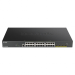 DGS-1250-28XMP/E 28-Port Smart Managed PoE+ Gigabit Switch 24x 10/100/1000BASE-T PoE 4x 10-Gigabit-Port (SFP+)
