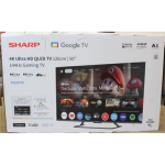 Renew. Sharp 50HR7265E 50" (126cm) QLED 144Hz 4K Ultra HD Google TV, Dolby Vision, Dolby Atmos, Central Stand | Renew. | Sharp 50HR7265E | 50 | Smart TV | Google TV | Black | DAMAGED PACKAGING, USED
