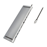 LogiLink UA0373 USB-C 11-in-1 PD 100W DockingStation Silber