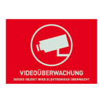 ABUS Warnaufkleber Video -D- AU1321 74x52,5mm AU1321