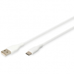 DIGITUS USB 2.0 Kabel Typ C -A Silikon St/St 0,5m wei&szlig;