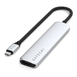 Satechi USB-C Slim Multi-Port Hub (6 in 1 Adapter), Silber, ST-P6SS