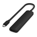 Satechi USB-C Slim Multi-Port Hub (6 in 1 Adapter), Schwarz, ST-P6SK