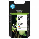 HP 300 original Ink cartridge CN637EE black and tri-colour standard capacity 2 x 4ml black: 200 pages colour: 165 pages 2-pack