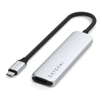 Satechi USB-C Slim Multi-Port Hub (4 in 1 Adapter), Silber, ST-P4SS
