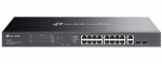 TP-LINK Omada 20-Port GB Easy Managed Switch with 16-Port PoE+ PORT: 16&times; Gigabit PoE+ Ports, 2x Gigabit Non-PoE Ports, 2&times; Gigabit SFP Ports ES220GMP