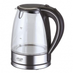 Adler | Kettle | AD 1225 | Standard | 2000 W | 1.7 L | Glass | 360&deg; rotational base | Stainless steel/Transparent
