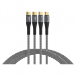 EFB USB-C Kabelset 100W PD 3.0 5A E-Marker Chip 2x1m grau