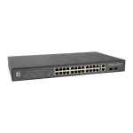LevelOne PoE+Switch 24xGE PoE/4x10GSFP+ 440W 19" Managed L3