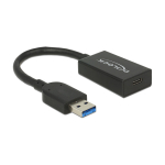 USB3.1 A Stecker > USB Type-C&trade; Buchse Aktiv schwarz 15 cm Delock