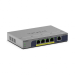 NETGEAR GS105PP - Switch - unmanaged - 1 x 10/100/1000 + 4 x 10/100/1000 (PoE+) - Desktop, wandmontierbar - PoE+ (83 W)
