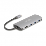 DELOCK 7 Port USB 10 Gbps Hub und 4K HDMI Ausgang mit USB Type-C Anschluss und PD 3.0 90 Watt