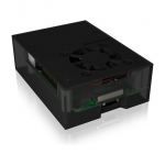 ICY BOX Geh&auml;use f&uuml;r Raspberry Pi 4, Aluminiumdeckel/-boden, Acrylrahmen