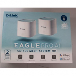 Renew. D-Link M15-2 EAGLE PRO AI AX1500 Mesh System D-Link EAGLE PRO AI AX1500 Mesh System M15-2 (2-pack) 802.11ax 1200+300 Mbit/s 10/100/1000 Mbit/s Ethernet LAN (RJ-45) ports 1 Mesh Support Yes MU-MiMO Yes No mobile broadband Antenna type 2 x 2.4G