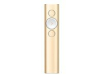 LOGITECH Spotlight Presentation remote control 3 buttons gold