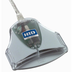 HID OMNIKEY 3021 - SMART card reader - USB - silver, transparent - TAA Compliant