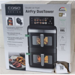 Renew. Caso 03189 DuoTower Double Air Fryer, Total capacity 12.4 L, Black | Caso Double Air Fryer | AirFry DuoTower | Capacity 12.4 L | Black | DAMAGED PACKAGING, CRACKED BODY | 24 month(s)