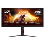 86,4cm/34" (3440x1440) AOC CU34G4Z 21:9 WQHD Fast VA 1ms 240Hz HDMI DisplayPort USB VESA HDR Curved Black