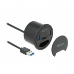 DELOCK 2 Port Tisch-Hub 2x SuperSpeed USB Typ-A und Card Reader fur SD und Micro
