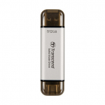 TRANSCEND ESD310S 512GB External SSD USB 10Gbps Type C/A Silver