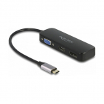 Adapter USB-C -> DP HDMI VGA DeLOCK Black