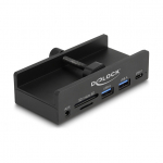 Externer USB 5 Gbps 3 Port Hub 2 x USB Typ-A, 1 x USB Type-C&trade; und 2 Slot Card Reader mit Feststellschraube