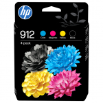 HP 912 4-Pack CMYK(4) Original Ink Cartridge Combo Schwarz, Cyan, Magenta, Gelb 250Seiten 315Seiten