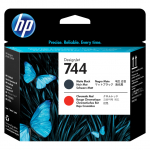HP 744 Druckkopf Mattschwarz & Rot