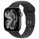 Apple Watch S11 Aluminium 46mm Diamantschwarz (Sportarmband schwarz) S/M