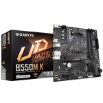 Gigabyte | B550M K 1.0 M/B | Processor family AMD | Processor socket AM4 | DDR4 DIMM | Memory slots 4 | Supported hard disk drive interfaces SATA, M.2 | Number of SATA connectors 4 | Chipset AMD B550 | Micro ATX