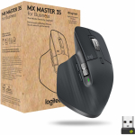 Logitech Master Series MX Master 3S for Business - Mouse - ergonomic - right-handed - optical - 7 buttons - wireless - Bluetooth - Logitech Logi Bolt USB receiver - graphite