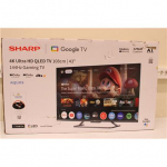 Renew. Sharp 43HR7265E 43" (108cm) QLED 144Hz 4K Ultra HD Google TV, Dolby Vision IQ, Dolby Atmos, Central Stand | Sharp 43HR7265E | 43 | Smart TV | Google TV | Black | DAMAGED PACKAGING