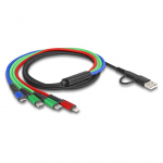 Delock USB Ladekabel 4 in 1 USB Typ-A + USB-C&trade; zu Lightning&trade; / Micro USB / 2 x USB Type-C&trade; 1,20 m