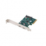 Lanberg PCI-Express X1 Card to 2X USB-C 3.2 GEN 2X1 Low profile | PCE-UC3-002 PCE-UC3-002