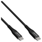 INLINE USB 2.0 Kabel USB-C SteckerStecker Schnellladekabel 100W textil schwarz 1m