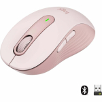 Logitech Signature M650 - Mouse - optical - 5 buttons - wireless - 2.4 GHz, Bluetooth - Logitech Logi Bolt USB receiver - rose