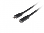 Lanberg Extension cord USB-C M/F 3.1 0.5m black