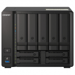 QNAP 9-bay NAS AMD Ryzen V1500B 8GB DDR4 SODIMM 5x6,35cm 2,5Zoll/8,89cm 3,5Zoll SATA 6Gbps + 2x26,35cm 2,5Zoll U.2 NVMe PCIe Gen3 x4