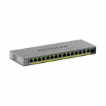NETGEAR Easy Smart GS116EP - Switch - L3 - Smart - 1 x 10/100/1000 + 15 x 10/100/1000 (PoE+) - Desktop, wandmontierbar - PoE+ (180 W)