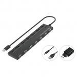 CONCEPTRONIC 7-Port Hub USB-A2.0->7xA2.0/DC m.Netz. sw