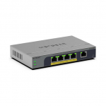 NETGEAR Easy Smart GS105EP - Switch - L3 - Smart - 1 x 10/100/1000 + 4 x 10/100/1000 (PoE+) - Desktop, wandmontierbar - PoE+ (63 W)