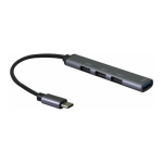 helos HUB, 4in1 USB-C 3.2 St./3x USB-A 2.0 Bu. + 1x USB-A 3.0 Bu., spacegrau