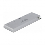 DELOCK 3 Port Hub und 2 Slot Card Reader fur MacBook mit PD 3.0 und einschiebbarem USB Type-C Anschluss