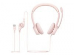 LOGITECH H390 Headset on-ear wired USB-A rose